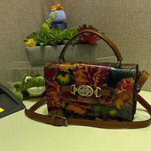 Patricia Nash Multicolor Floral 2 way top handle and Crossbody Bag